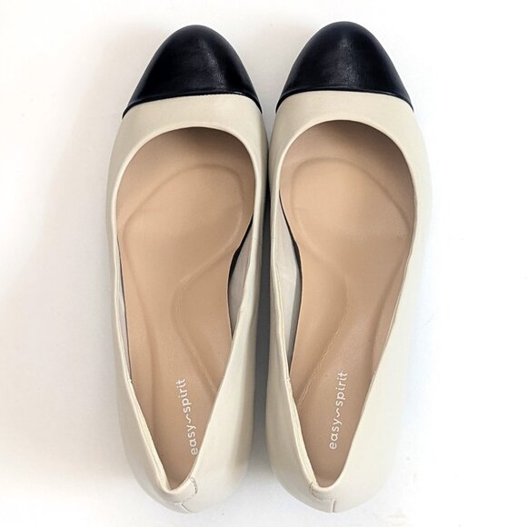 Easy Spirit Womens Lucinda Two Tone Heeled Ballet Pump Shoes Ivory Sz 8.5 NWOT - Picture 11 of 14